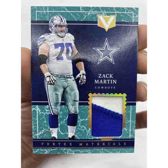 2017 Panini Vertex Vertex Materials Blue Granite /5 Zack Martin #VM-22 Patch
